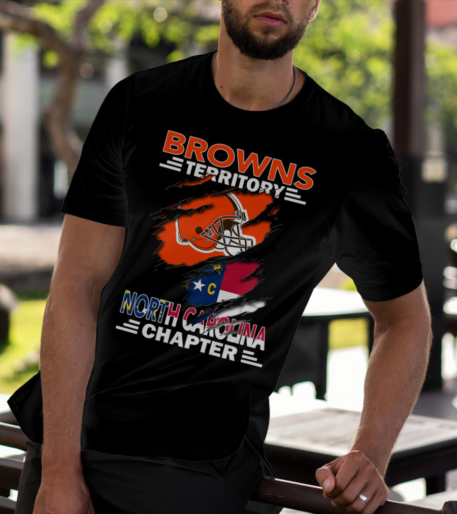 Browns Territory North Carolina Chapter Helmet And Flag T-Shirt