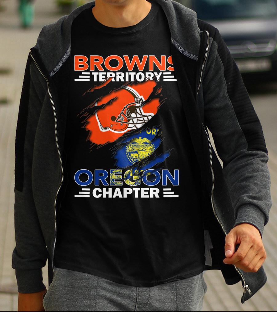Browns Territory Oregon Chapter Football Helmet T-Shirt