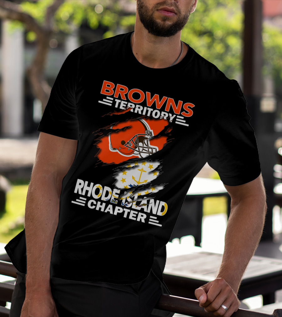Browns Territory Rhode Island Chapter Football Helmet Anchor T-Shirt