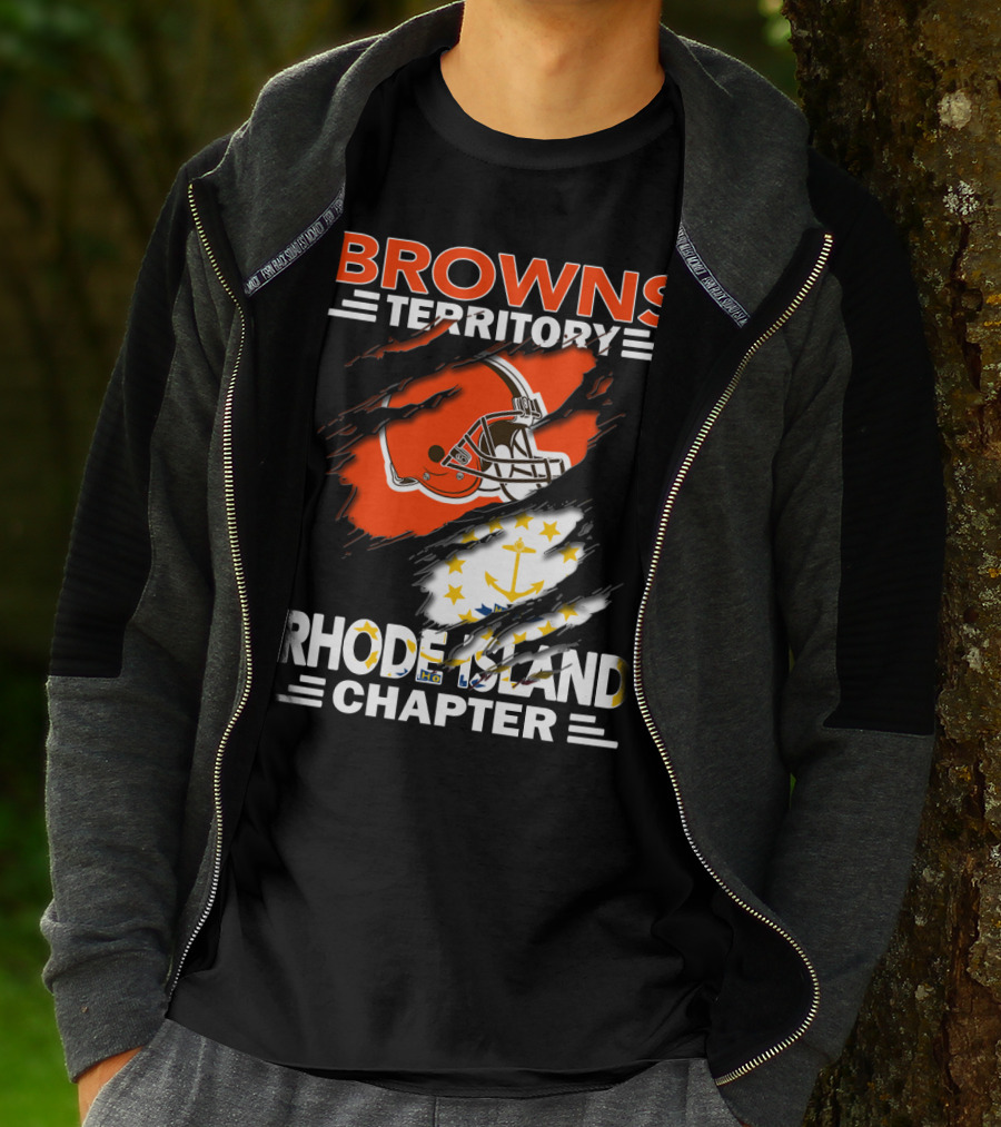 Browns Territory Rhode Island Chapter Football Helmet Anchor T-Shirt