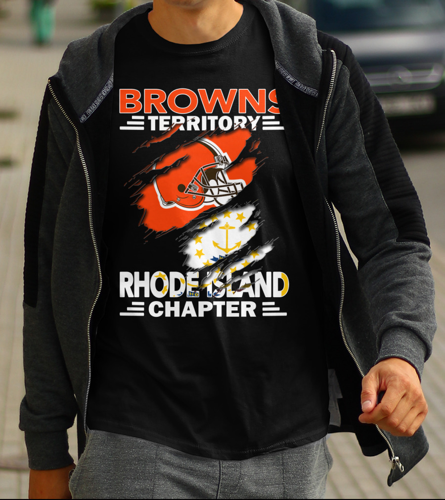 Browns Territory Rhode Island Chapter Football Helmet Anchor T-Shirt