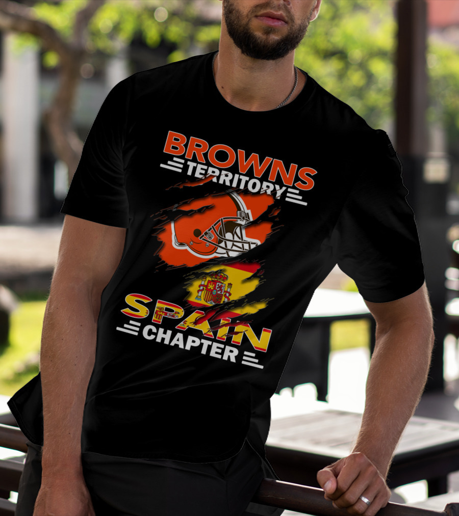 Browns Territory Spain Chapter Helmet Flag T-Shirt