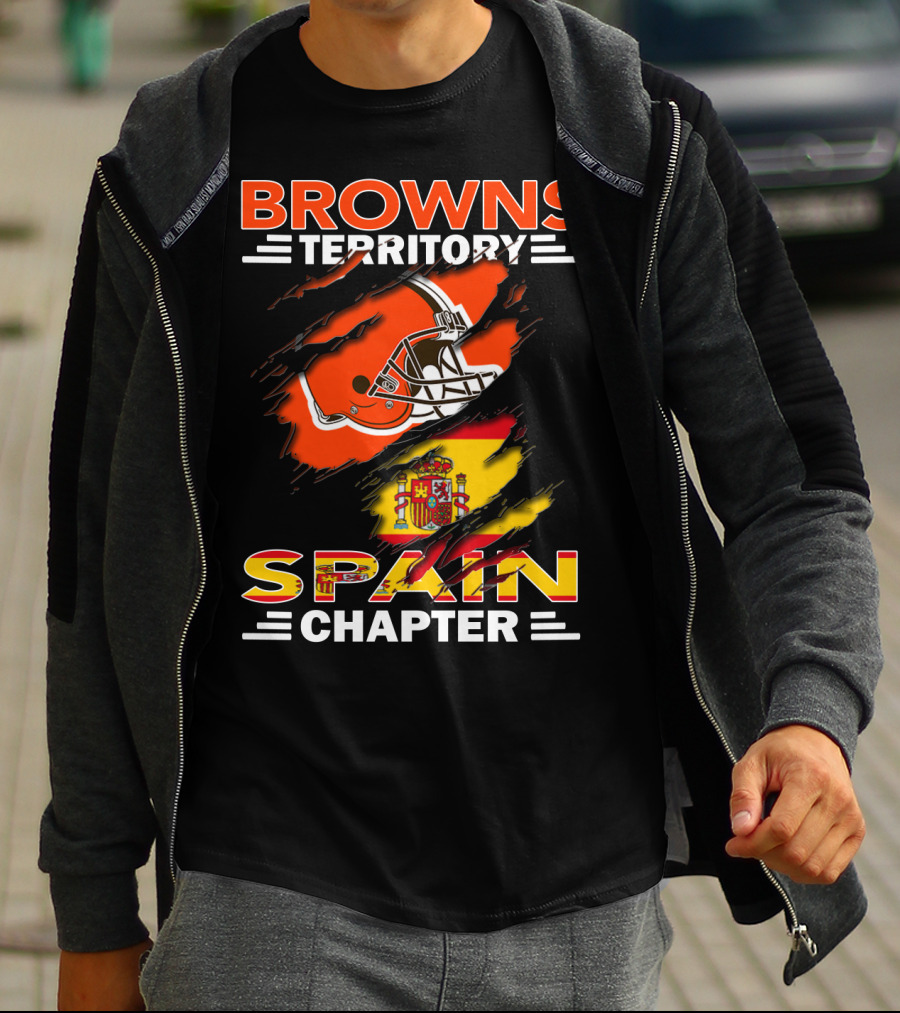 Browns Territory Spain Chapter Helmet Flag T-Shirt