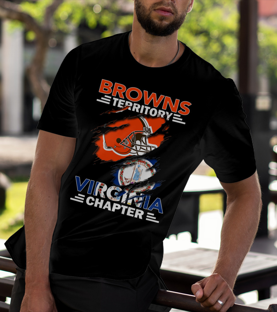 Browns Territory Virginia Chapter Helmet Virginia State Flag Fusion T-Shirt