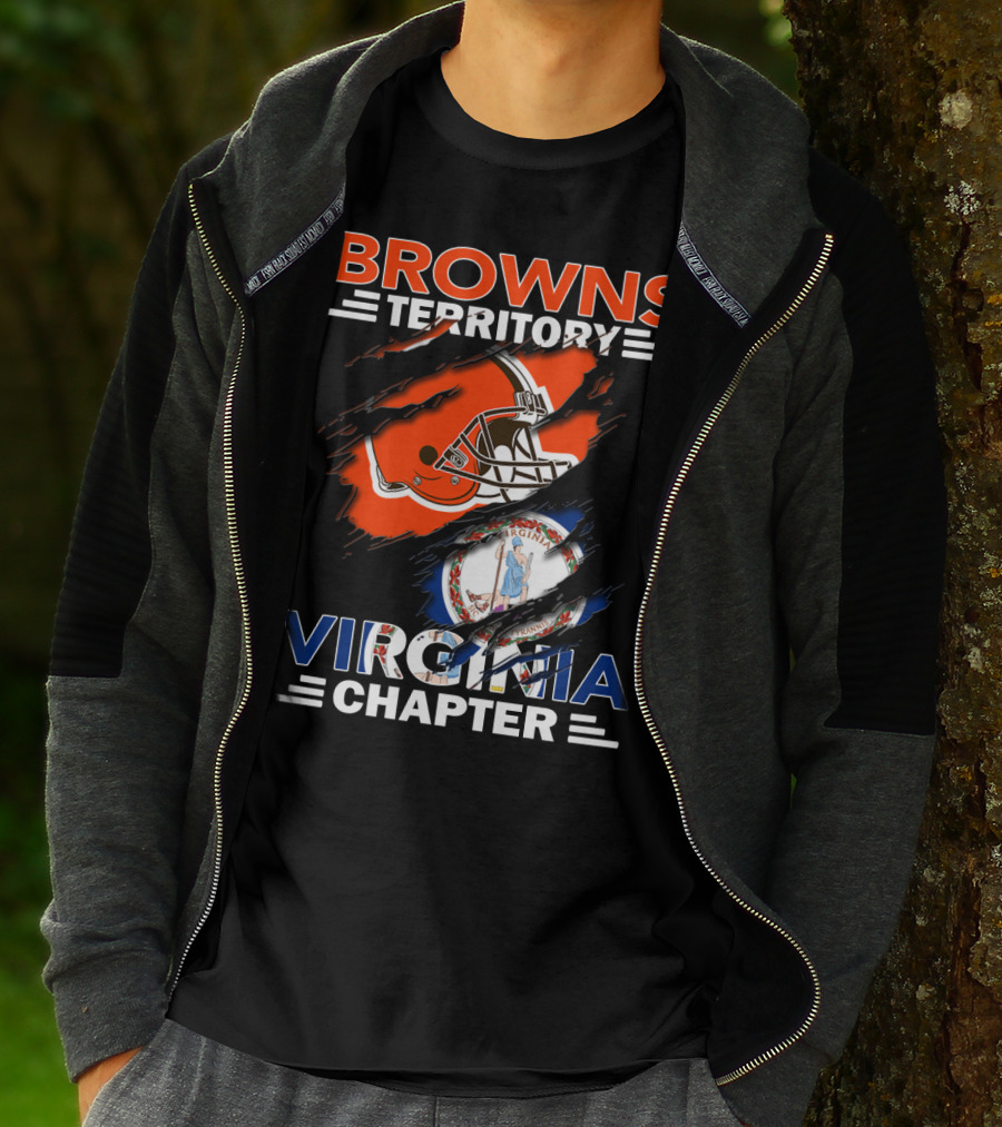 Browns Territory Virginia Chapter Helmet Virginia State Flag Fusion T-Shirt