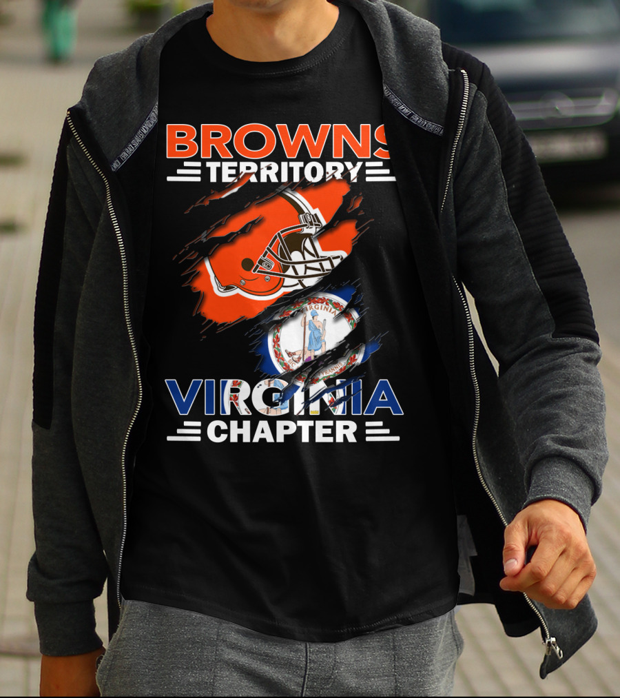Browns Territory Virginia Chapter Helmet Virginia State Flag Fusion T-Shirt