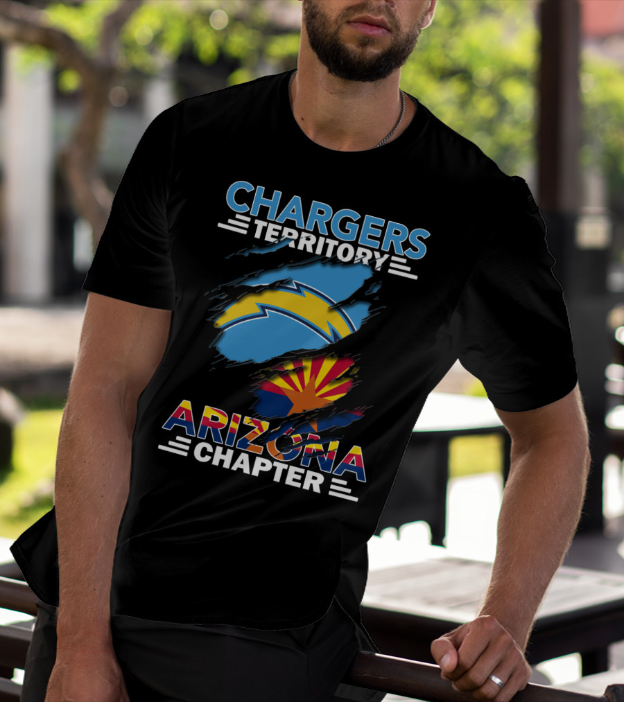 Chargers Territory Arizona Chapter Lightning Bolt And State Flag Elements T-Shirt