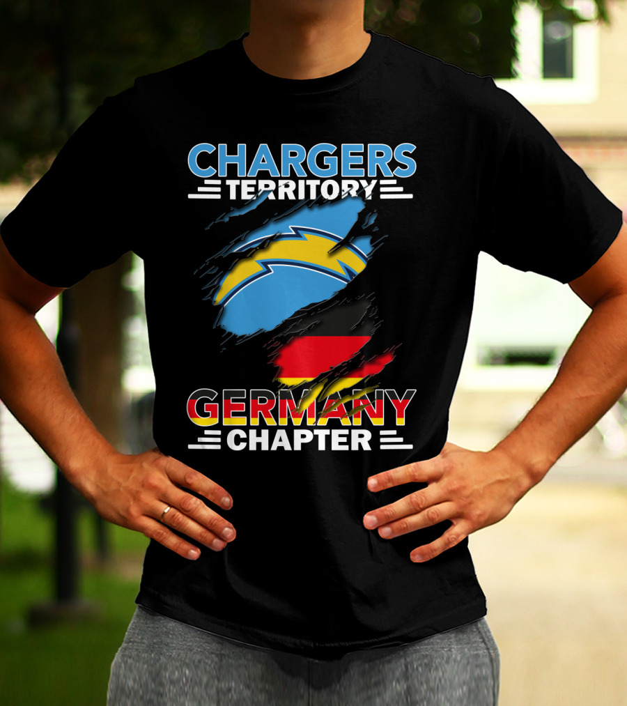 Chargers Territory Germany Chapter Germany Flag And Bolt T-Shirt