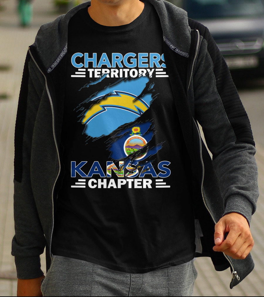 Chargers Territory Kansas Chapter Kansas Flag And Chargers T-Shirt