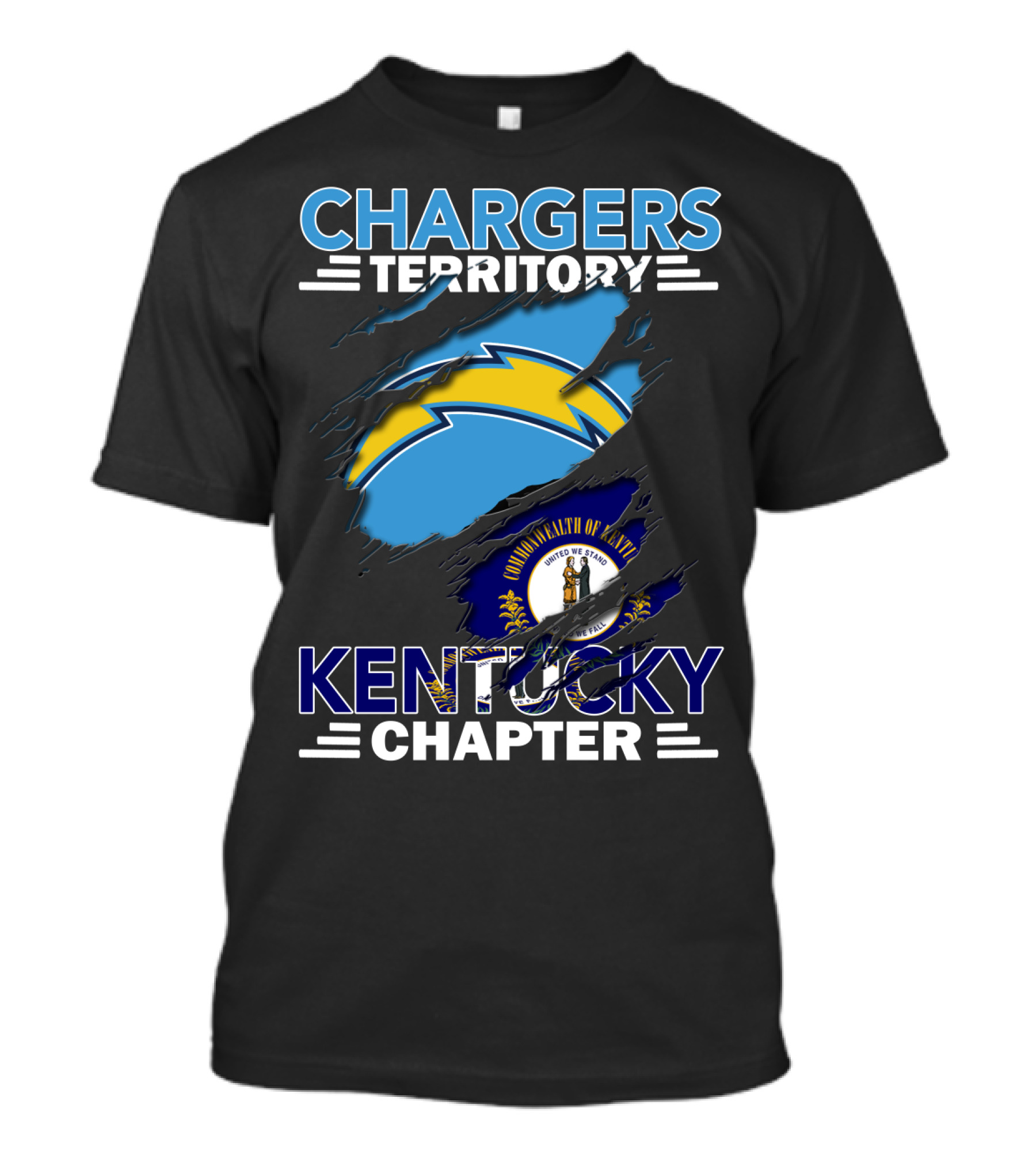 Chargers Territory Kentucky Chapter Commonwealth Of Kentucky Flag T-Shirt