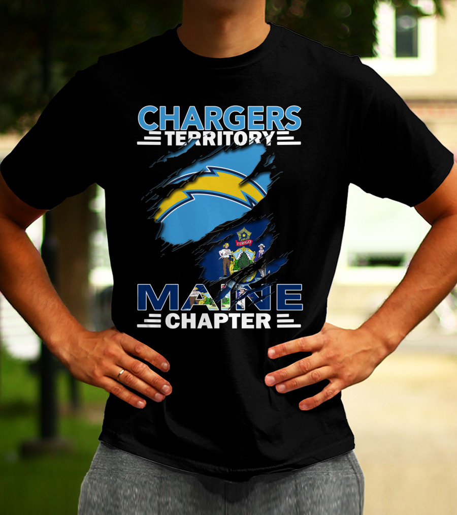 Chargers Territory Maine Chapter Logo With State Flag Elements T-Shirt