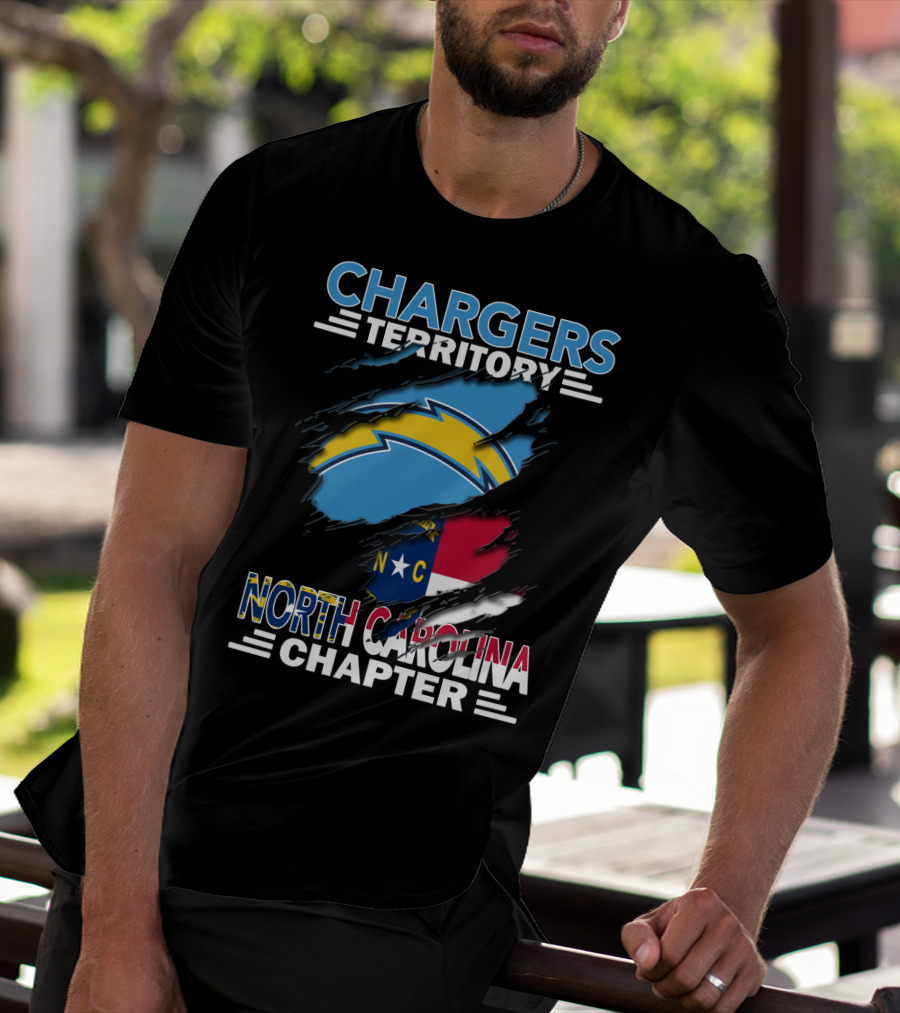 Chargers Territory North Carolina Chapter Logo With State Flag And Team T-Shirt