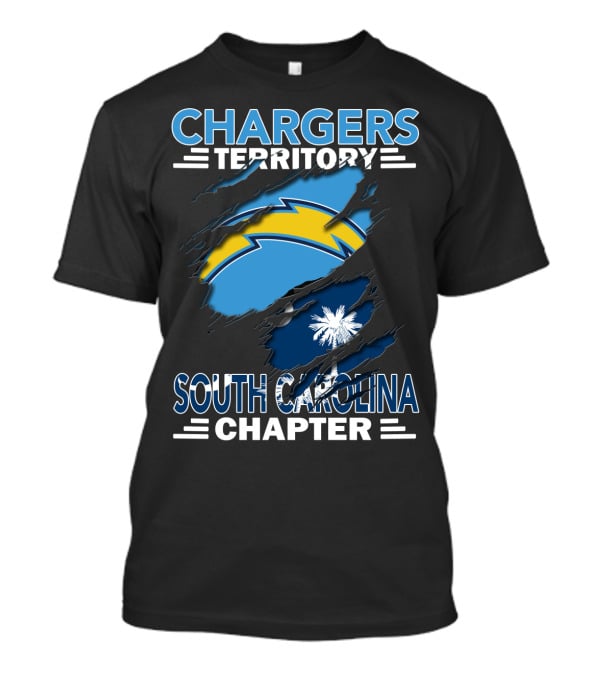 Chargers Territory South Carolina Chapter NFL Football Team Logo And State Flag Combo T-Shirt