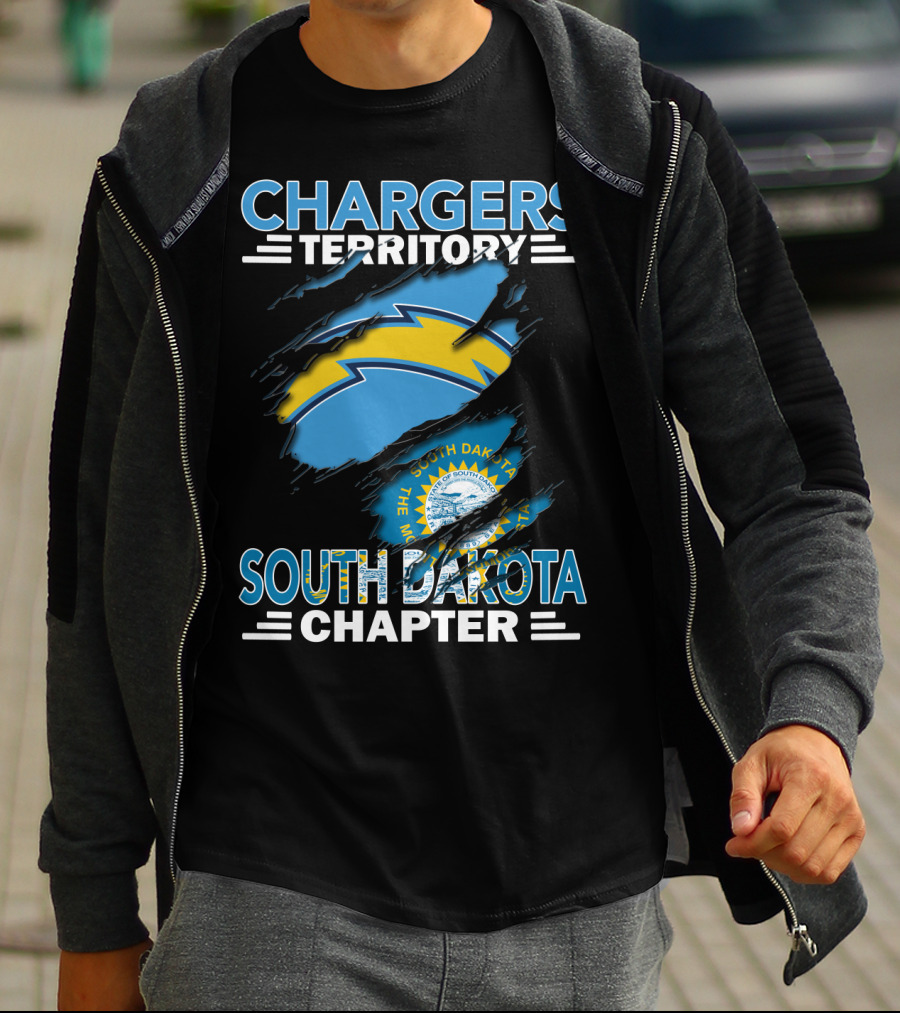 Chargers Territory South Dakota Chapter State Flag Lightning Bolt T-Shirt