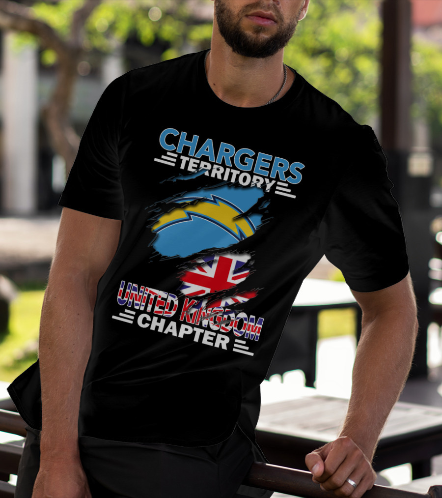Chargers Territory United Kingdom Chapter Union Flag And Bolt T-Shirt