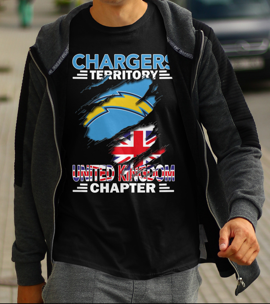 Chargers Territory United Kingdom Chapter Union Flag And Bolt T-Shirt
