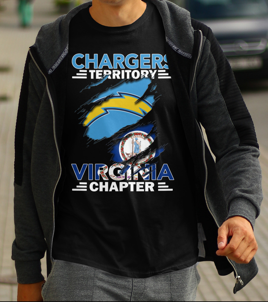 Chargers Territory Virginia Chapter With Logo And State Emblem T-Shirt