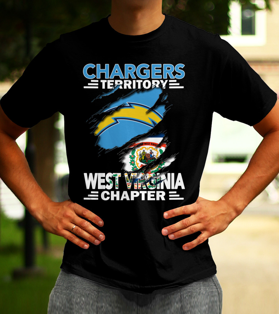 Chargers Territory West Virginia Chapter Torn Flag T-Shirt