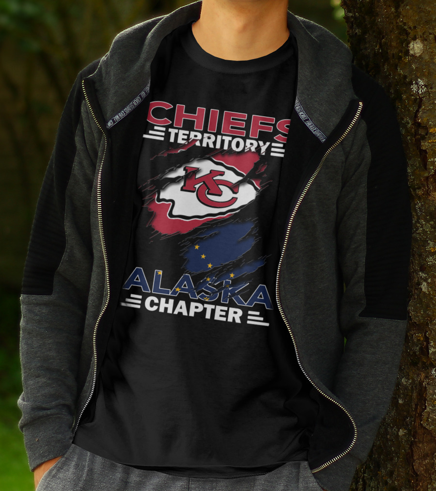 Chiefs Territory Alaska Chapter Kansas City Chiefs Logo And Alaska Flag Elements T-Shirt