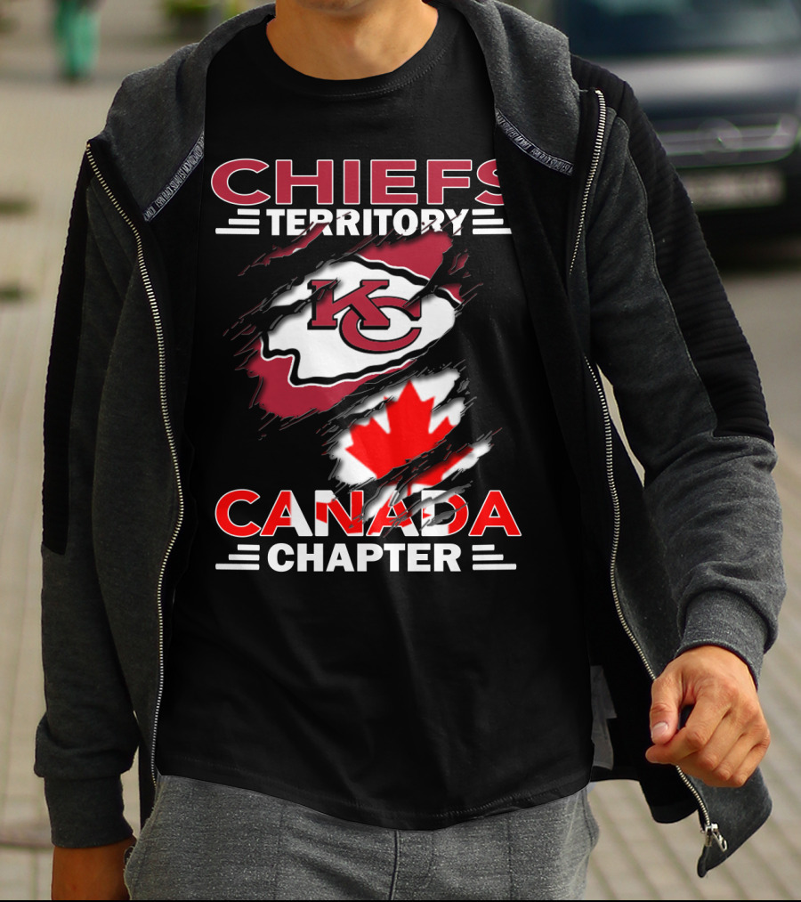 Chiefs Territory KC Logo Canada Chapter Maple Leaf T-Shirt