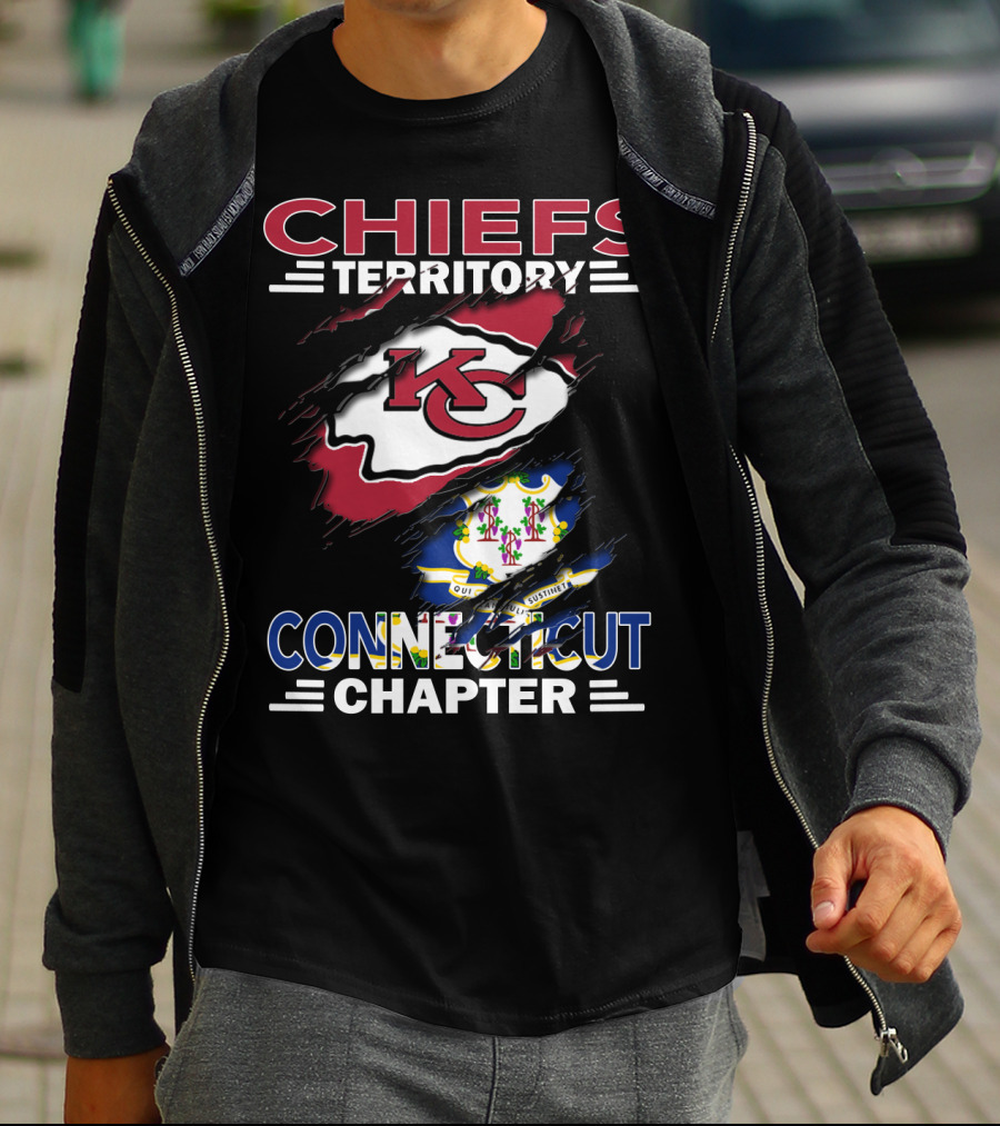 Chiefs Territory Connecticut Chapter KC Chiefs Logo And Connecticut State Seal T-Shirt