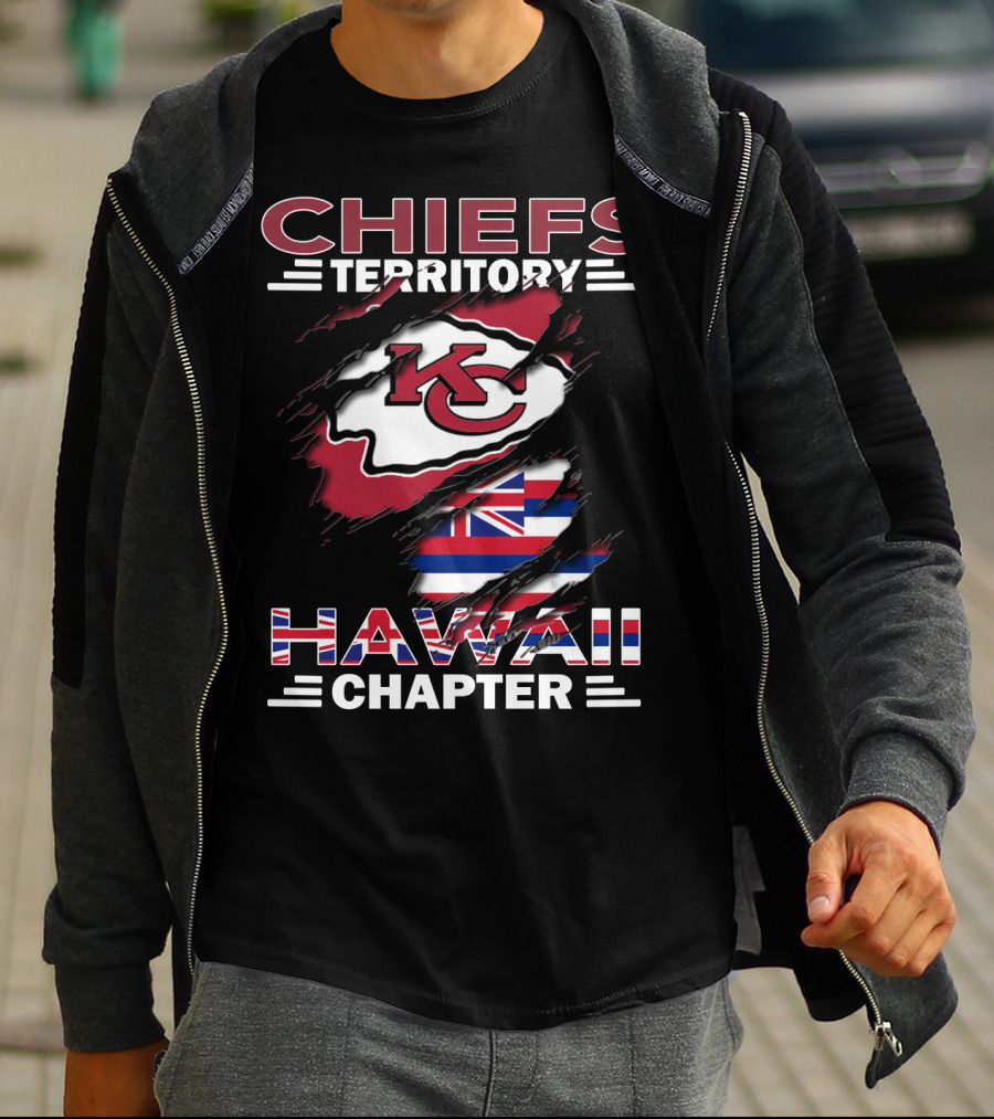 Chiefs Territory Hawaii Chapter KC Logo Hawaiian Flag T-Shirt