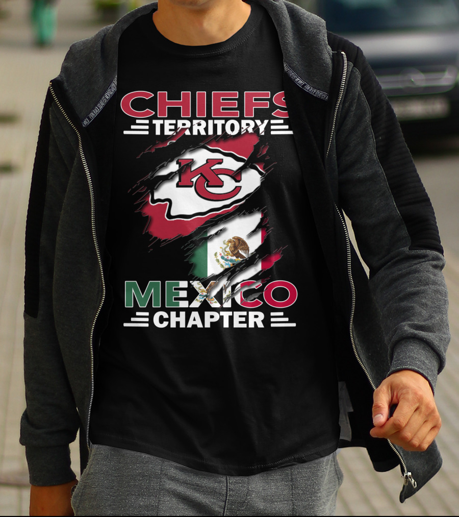 Chiefs Territory Mexico Chapter KC Logo And Mexican Flag Integration T-Shirt
