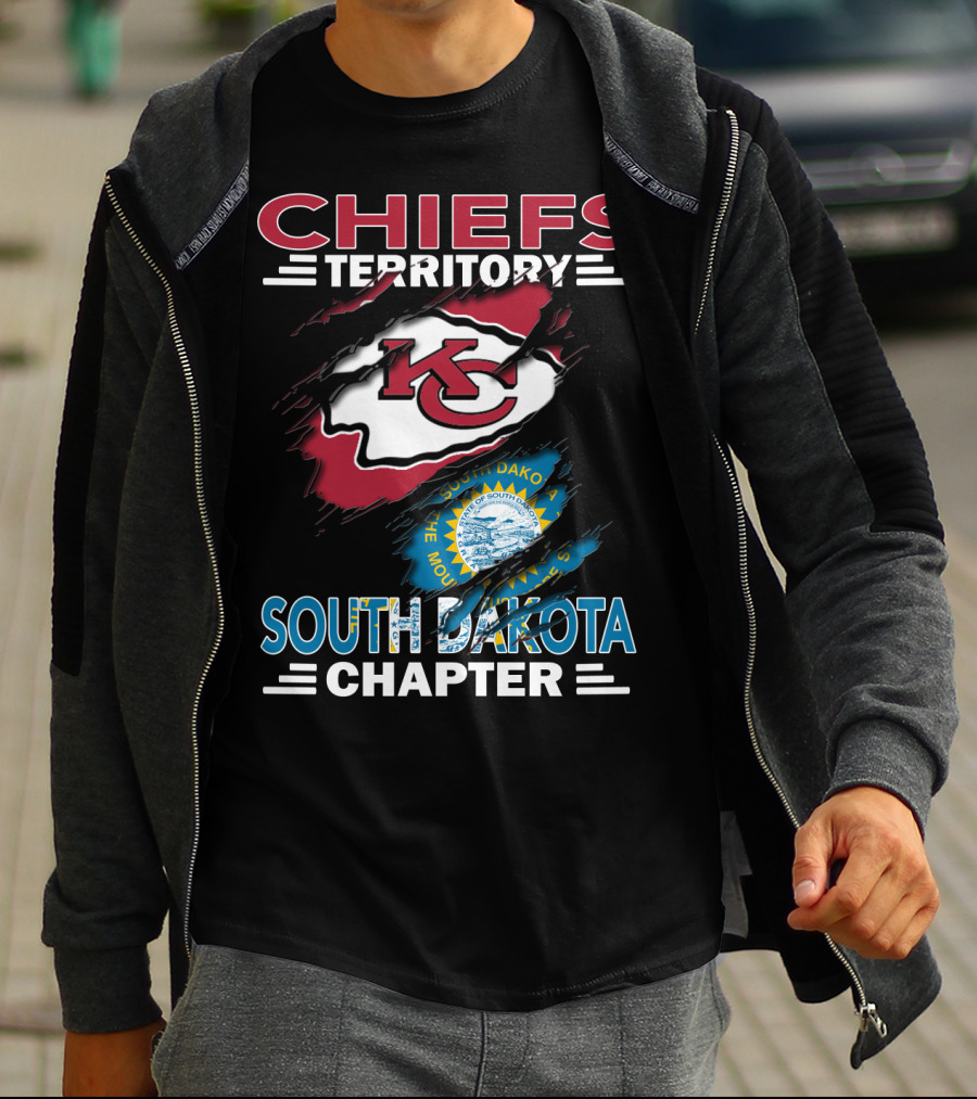 CHIEFS TERRITORY SOUTH DAKOTA CHAPTER KC Logo And South Dakota Emblem T-Shirt