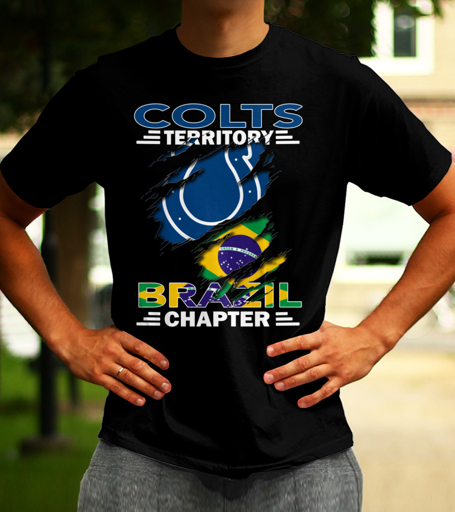 Colts Territory Brazil Chapter Brazil Flag And Horseshoe T-Shirt