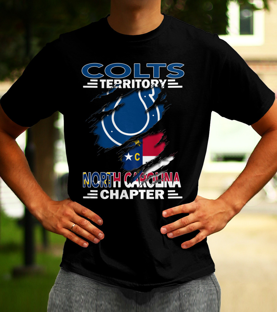 Colts Territory North Carolina Chapter Colts Logo North Carolina Flag T-Shirt