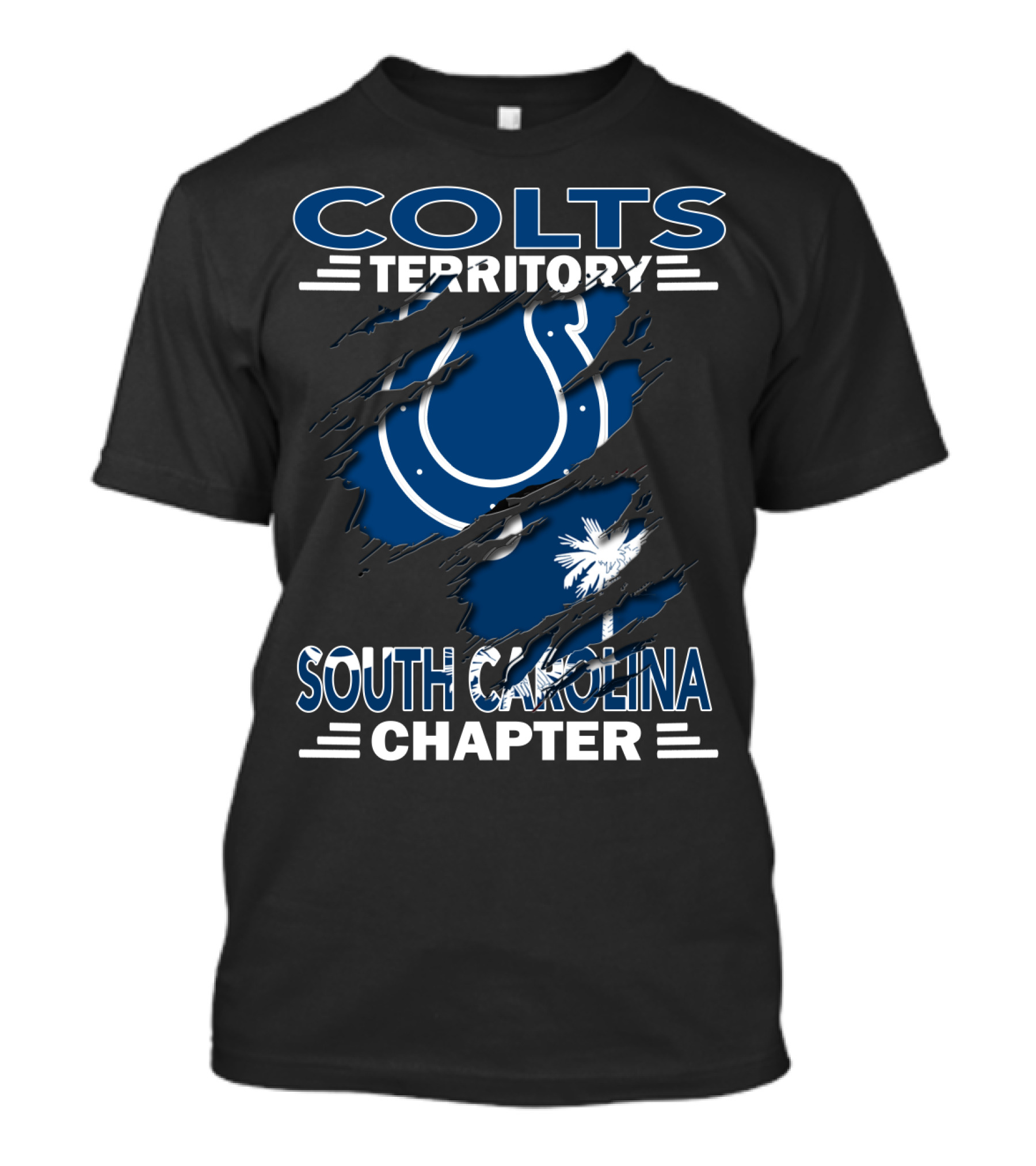 Colts Territory South Carolina Chapter Horseshoe Logo With Palmetto Tree T-Shirt