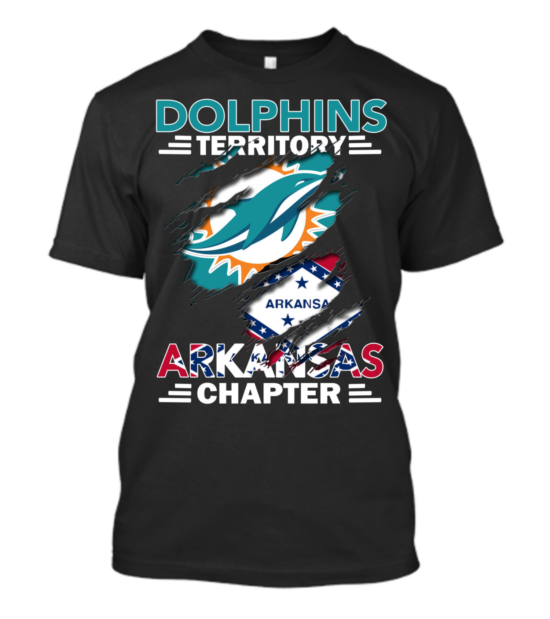 Dolphins Territory Arkansas Chapter Miami Logo Fan T-Shirt