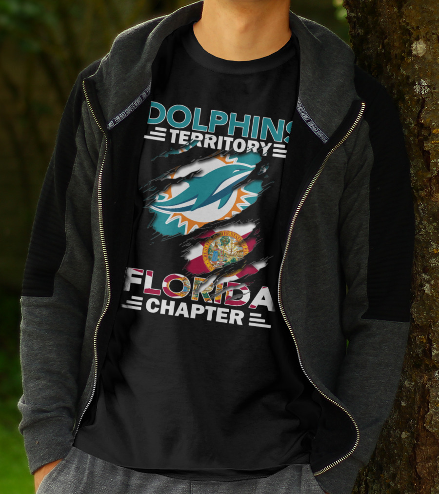 Miami Dolphins Territory Florida Chapter Rip Effect T-Shirt