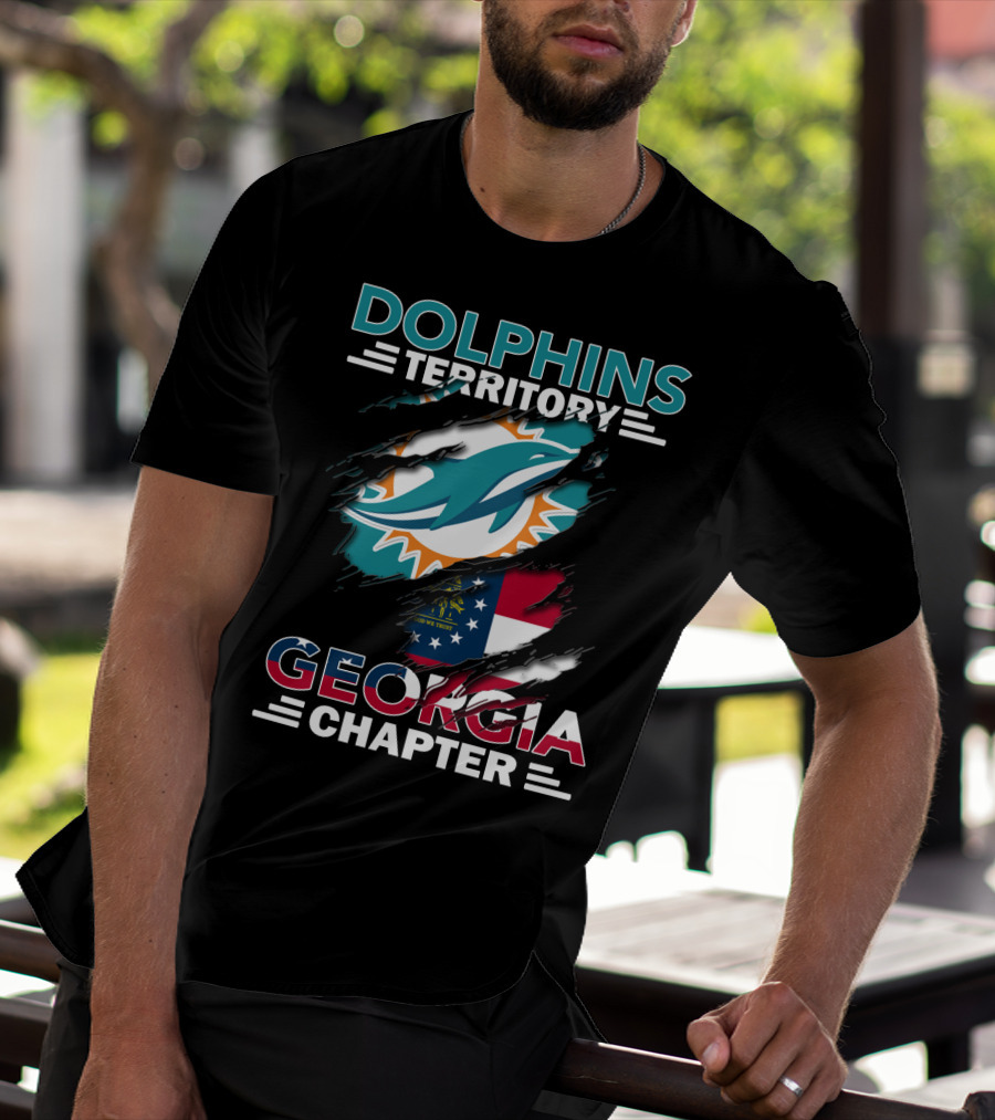 Dolphins Territory Miami Georgia Chapter Flag Fan Club T-Shirt