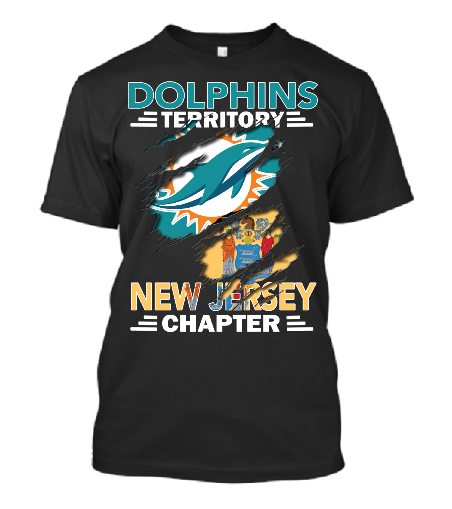 Dolphins Territory New Jersey Chapter NFL Football Fan Club T-Shirt