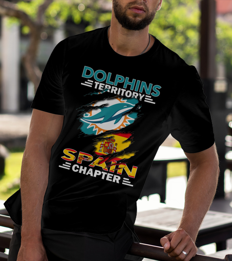 Dolphins Territory Spain Chapter Miami Dolphins Spain Flag T-Shirt