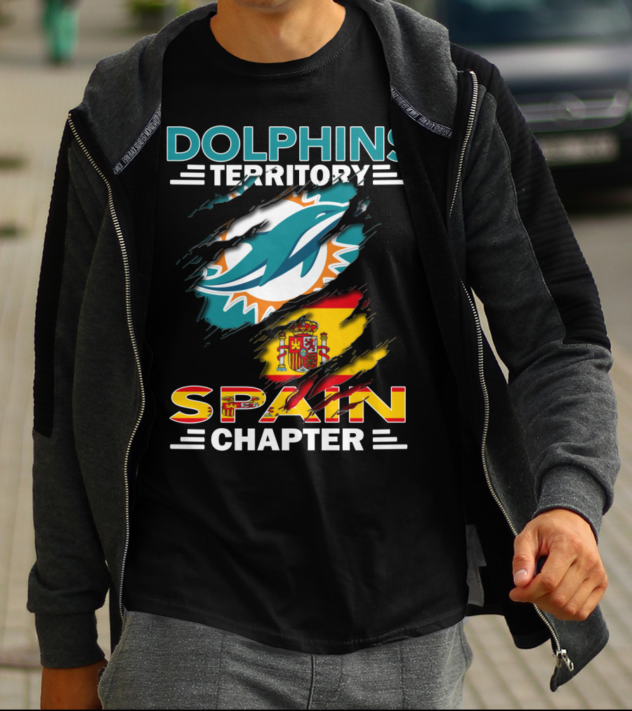 Dolphins Territory Spain Chapter Miami Dolphins Spain Flag T-Shirt