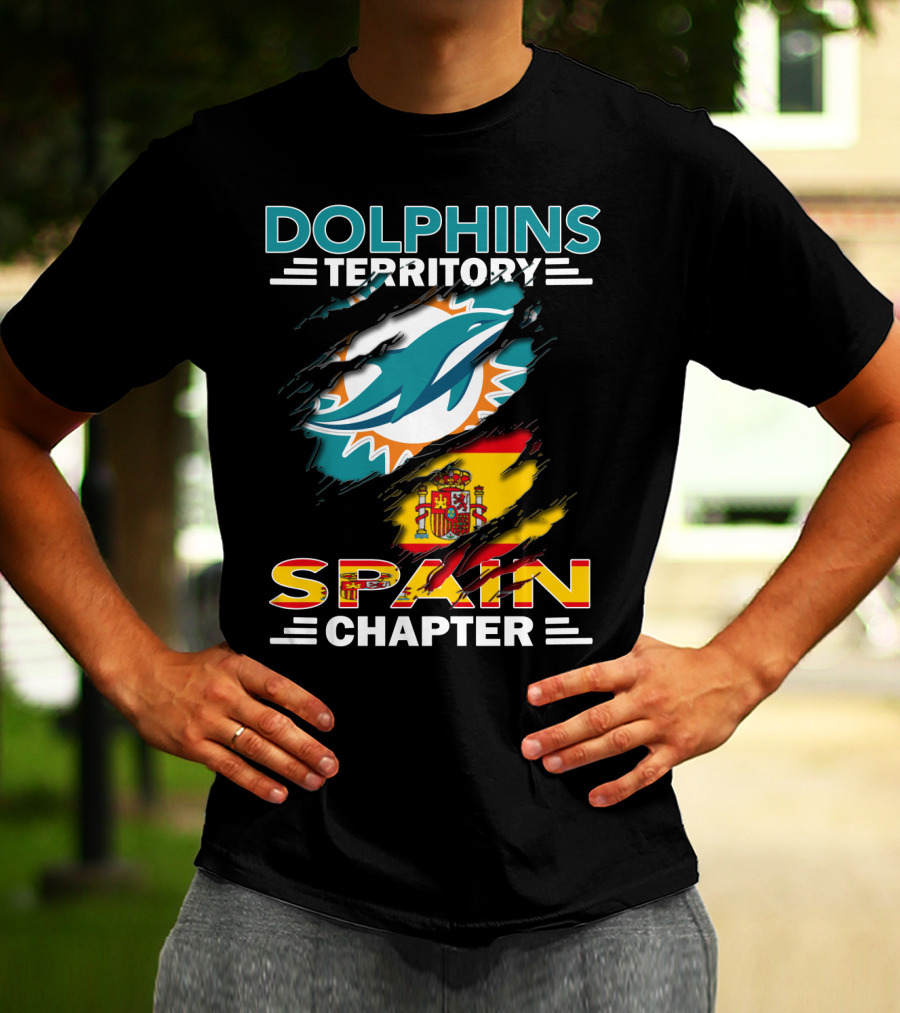 Dolphins Territory Spain Chapter Miami Dolphins Spain Flag T-Shirt
