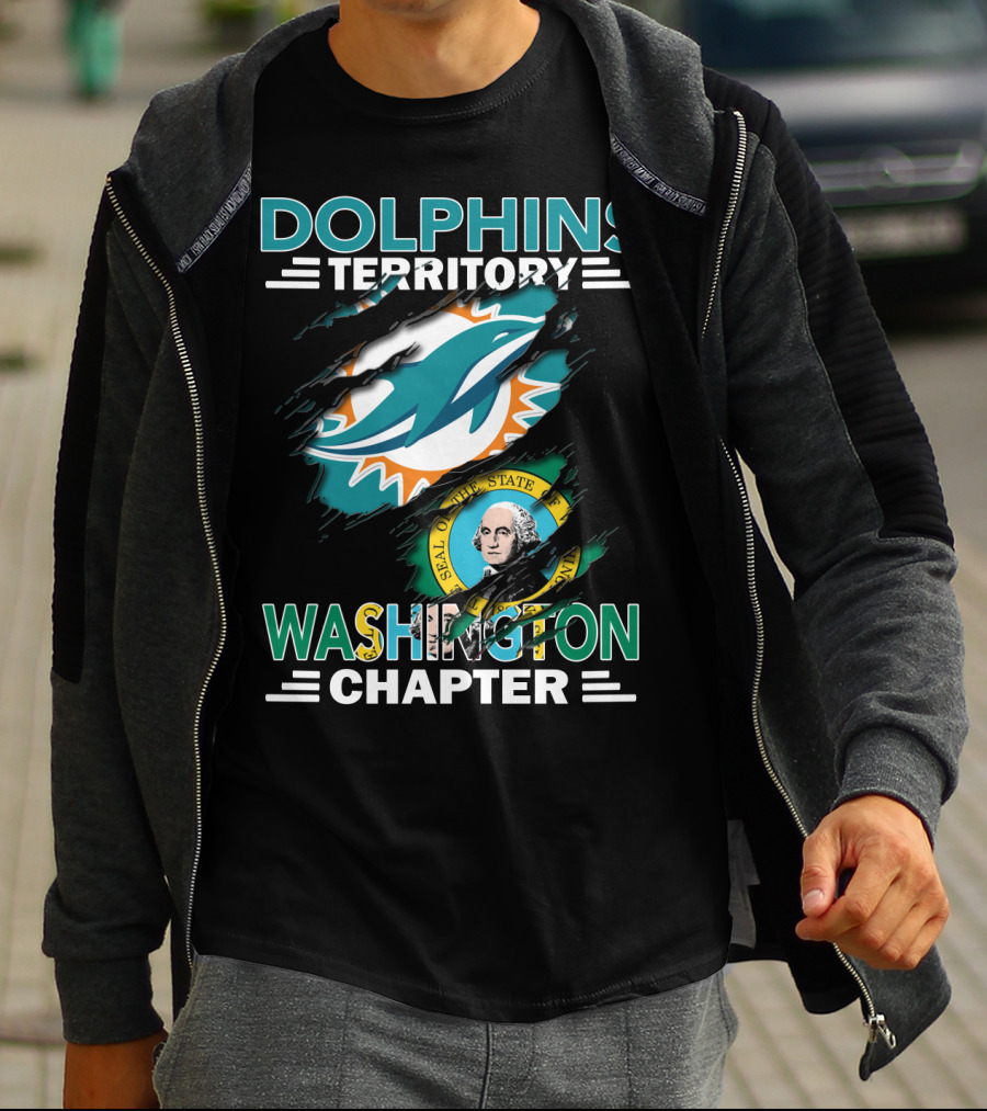 Dolphins Territory Washington Chapter Seal Logo Integration T-Shirt