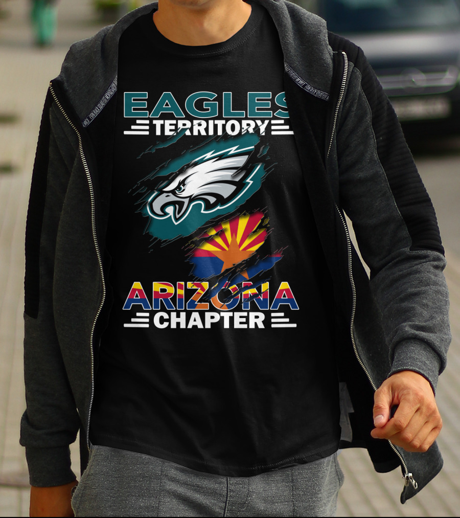 Eagles Territory Arizona Chapter Nfl Fan Club Arizona Flag And Eagles T-Shirt