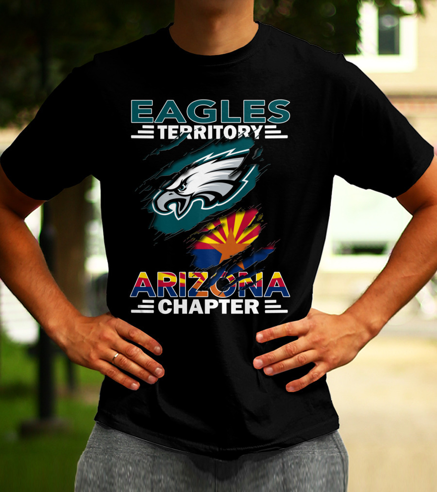Eagles Territory Arizona Chapter Nfl Fan Club Arizona Flag And Eagles T-Shirt