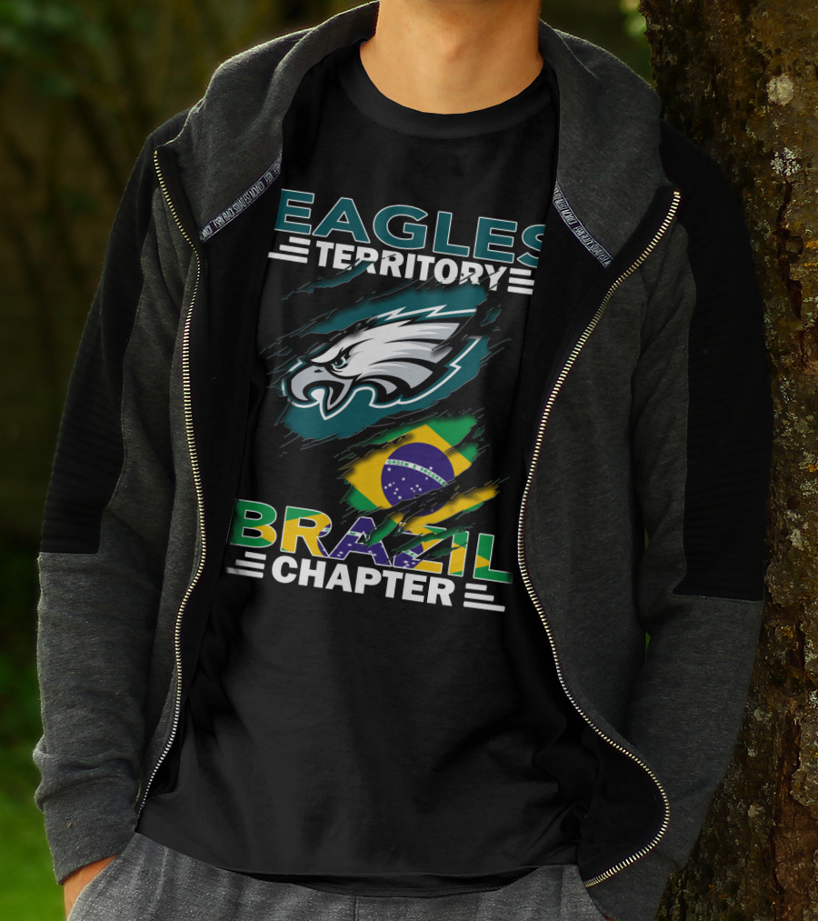 Eagles Territory Brazil Chapter Fan Logo With Brazil Flag Elements T-Shirt
