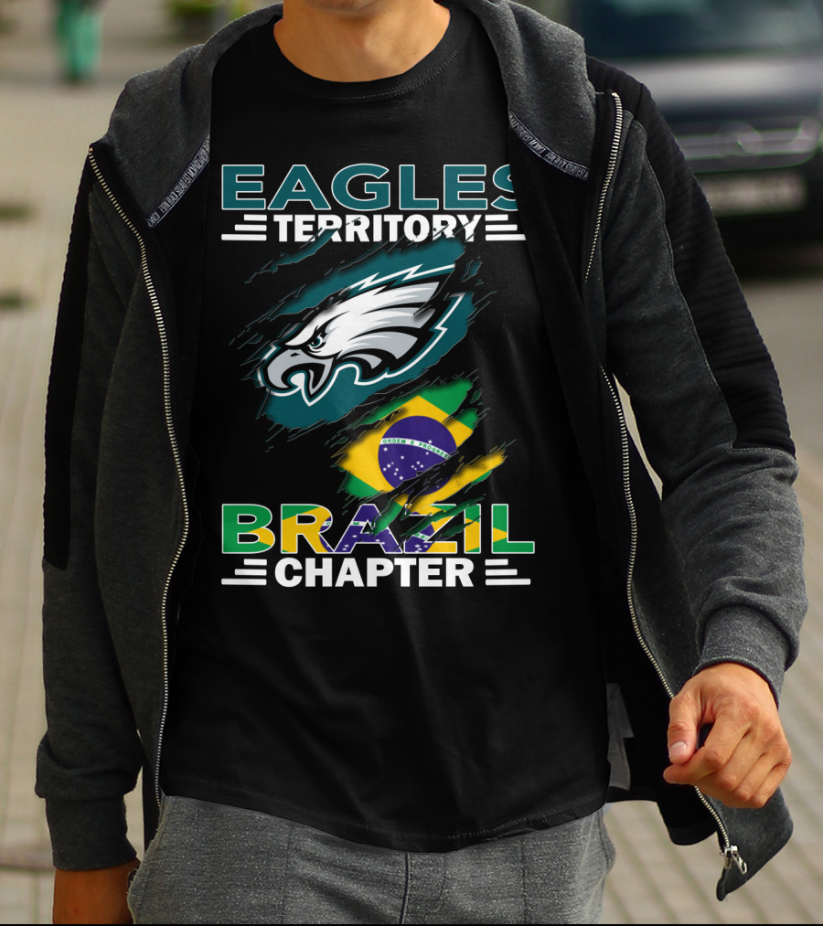 Eagles Territory Brazil Chapter Fan Logo With Brazil Flag Elements T-Shirt