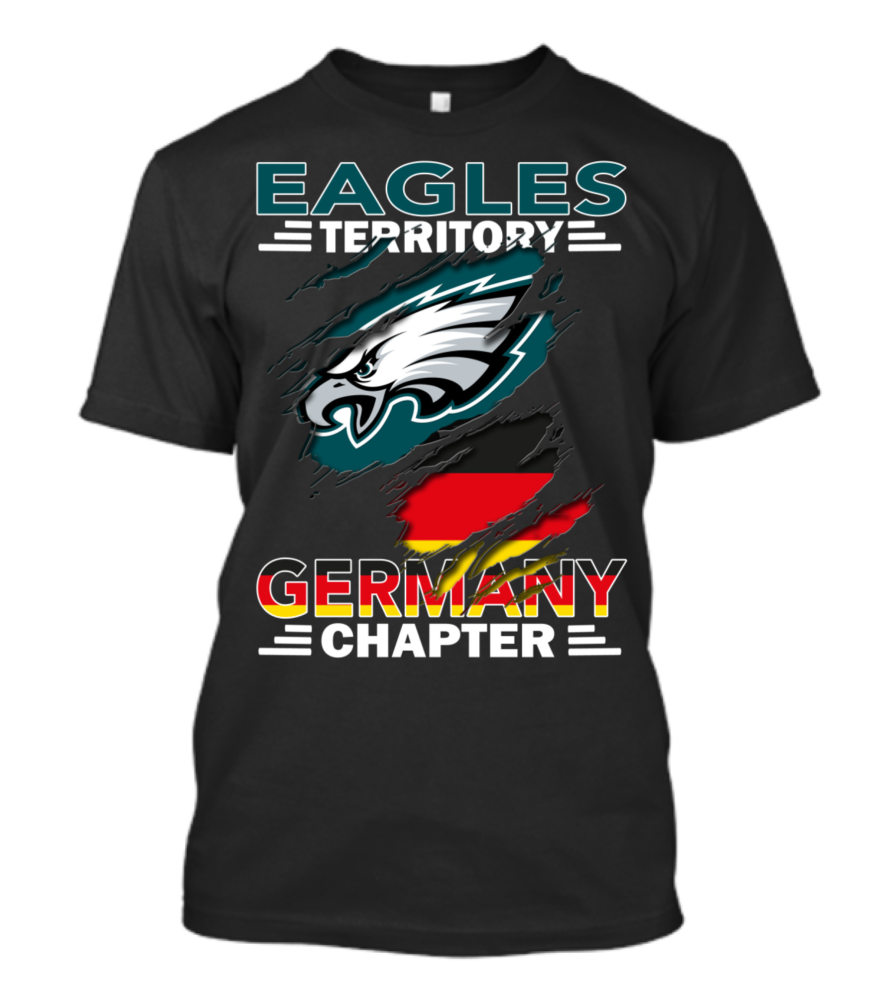 Eagles Territory Germany Chapter Philadelphia Logo Flag Colors T-Shirt
