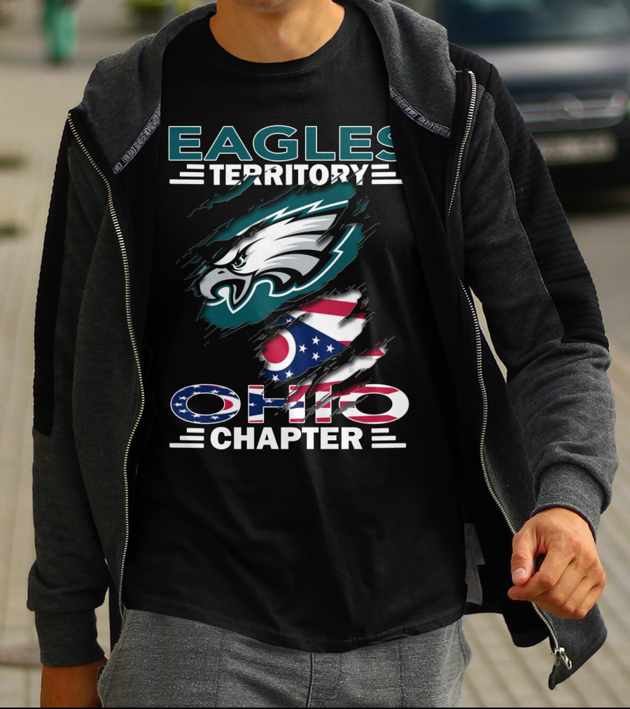 Eagles Territory Ohio Chapter Logo With American Flag Elements T-Shirt