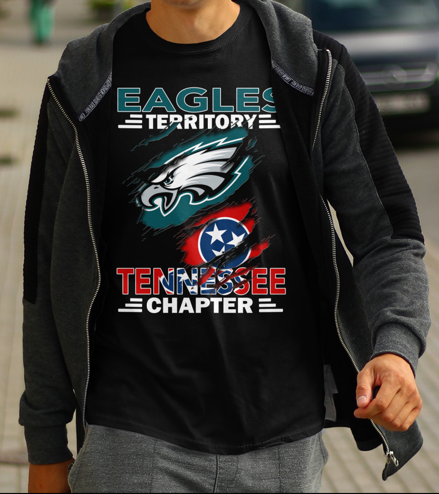 Eagles Territory Tennessee Chapter Philadelphia Eagles Tennessee Flag T-Shirt