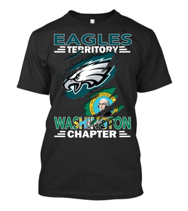 Eagles Territory Washington Chapter State Seal Football T-Shirt