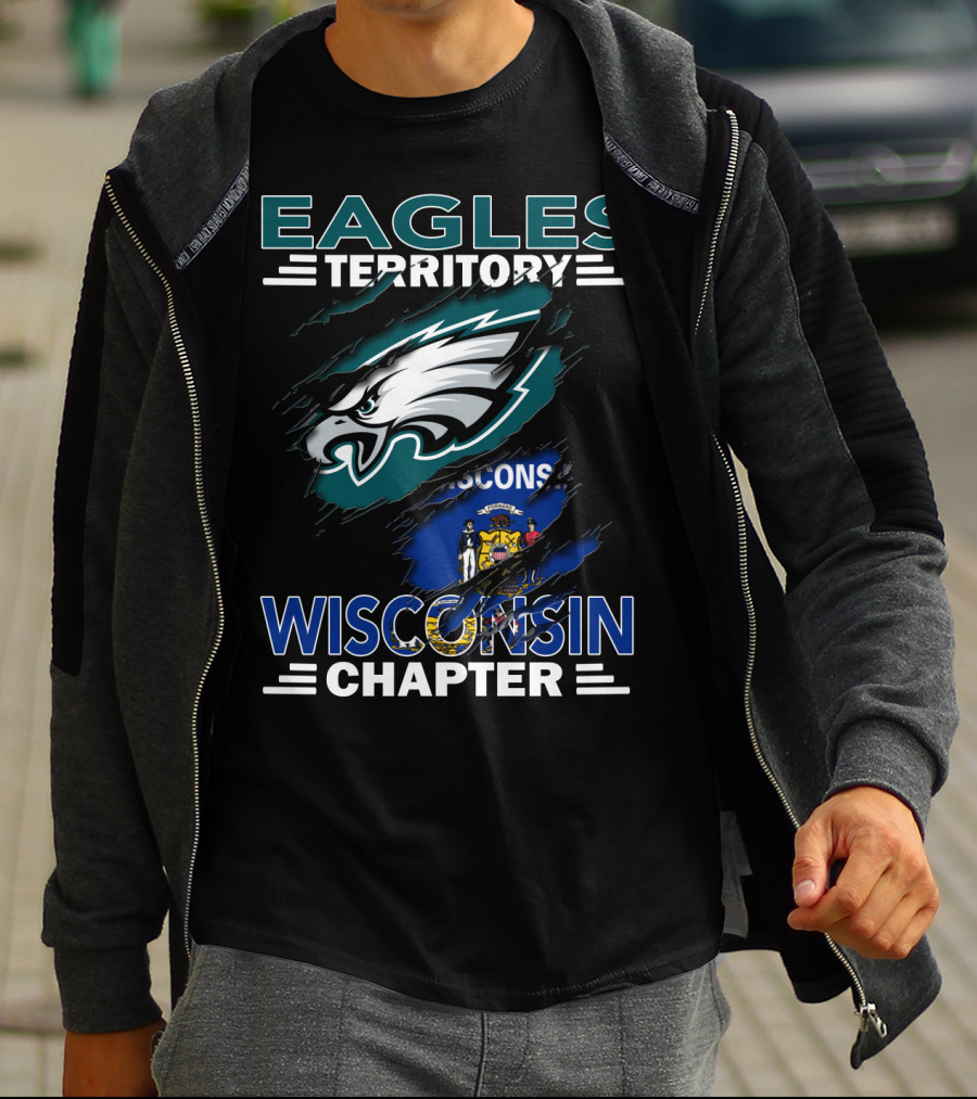Eagles Territory Wisconsin Chapter Logo Design With State Flag And Team Emblem Elements T-Shirt