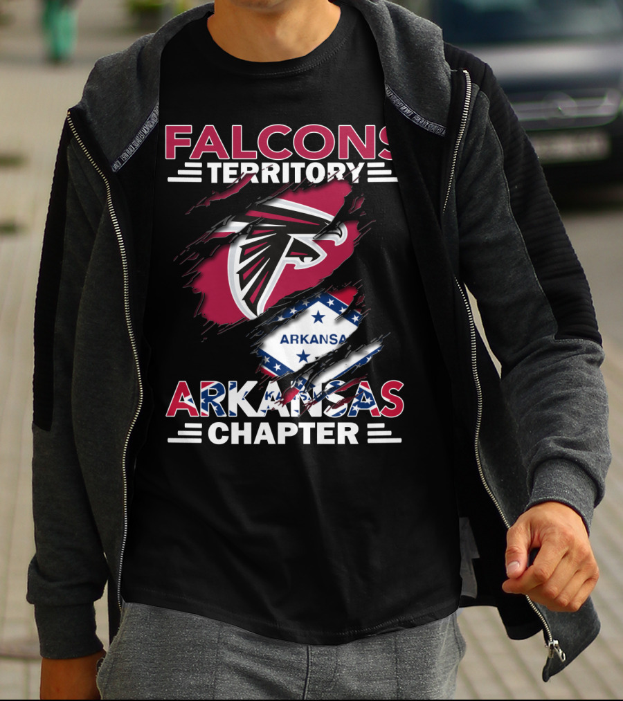 Falcons Territory Arkansas Chapter Falcons Logo And Arkansas Shape T-Shirt