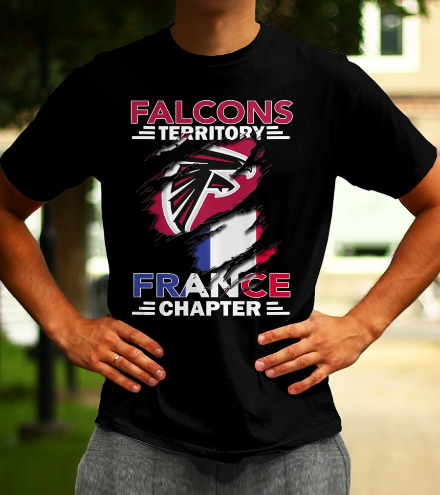 Falcons Territory France Chapter NFL Logo And French Flag T-Shirt